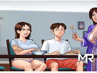 Sommerzeit mit Müttern die ihre Söhne kümmern